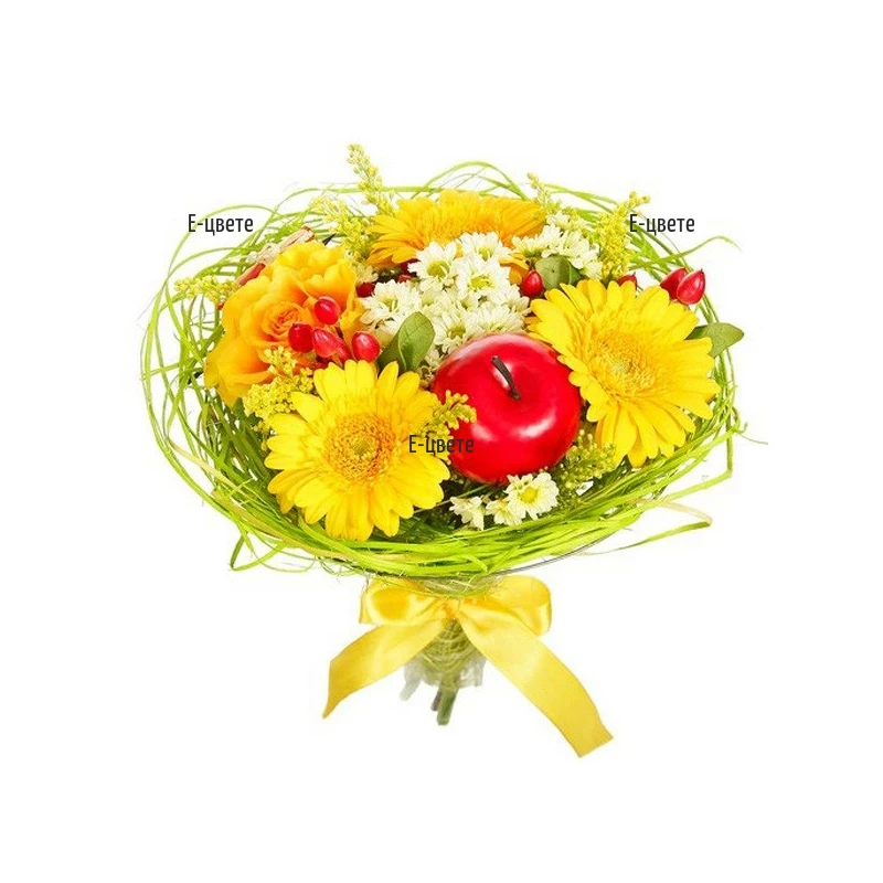 Flower delivery - summer bouquet of gerberas and roses
