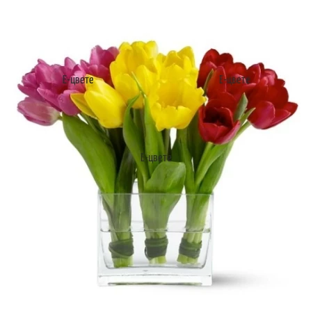 Send flowers for St Valentine's Day - a bouquet of tulips.