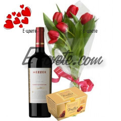 Spring Romance - Red Tulips, Truffles and Red Wine