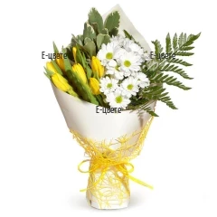 Send a spring bouquet of tulips and chrysanthemums to Sofia