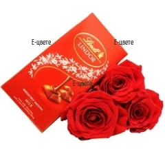 Red roses and Lindt chocolate