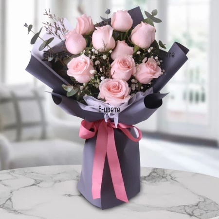 Send a bouquet of 13 pink roses