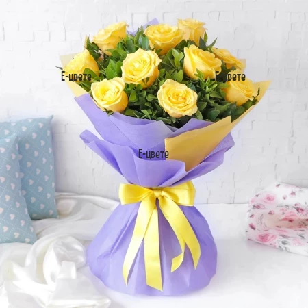 Send a bouquet of 13 sunny roses