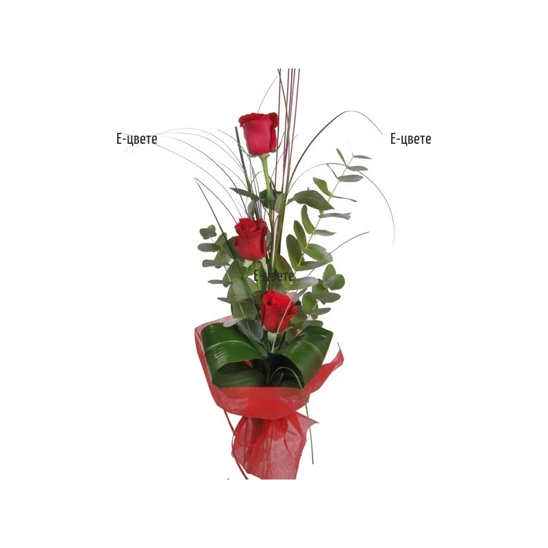 Send a bouquet of 3 red roses - Love
