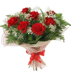 Онлайн поръчка на букет от рози и зеленина