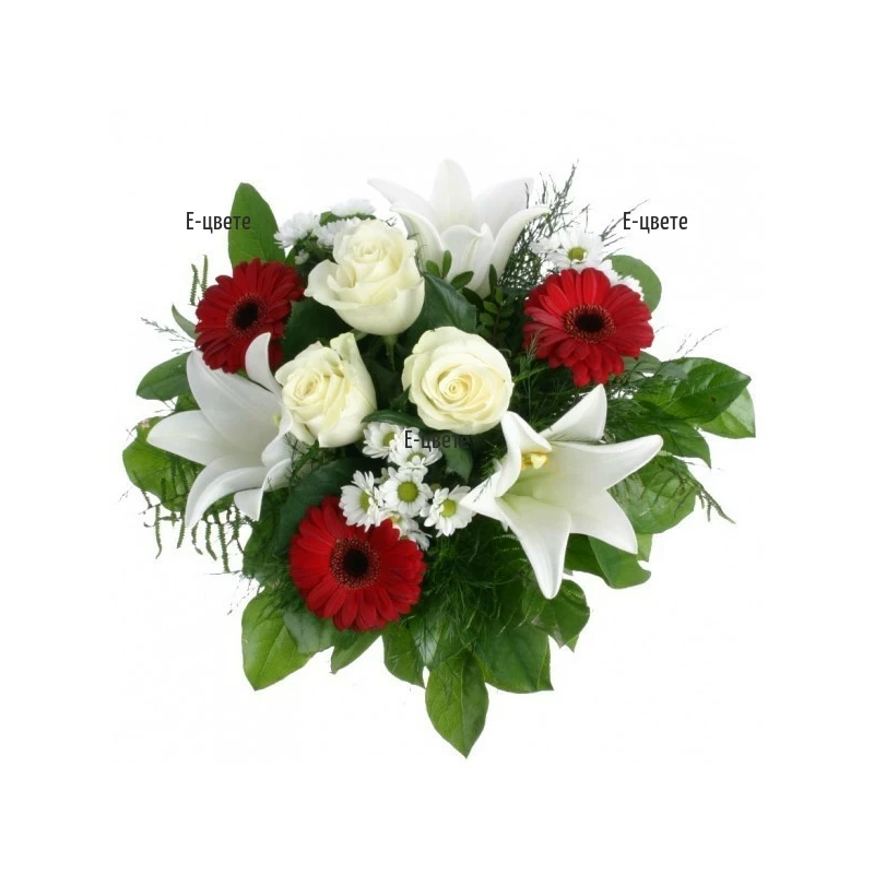 Send a bouquet of roses and lilies to Sofia, Plovdiv, Varna, Burgas