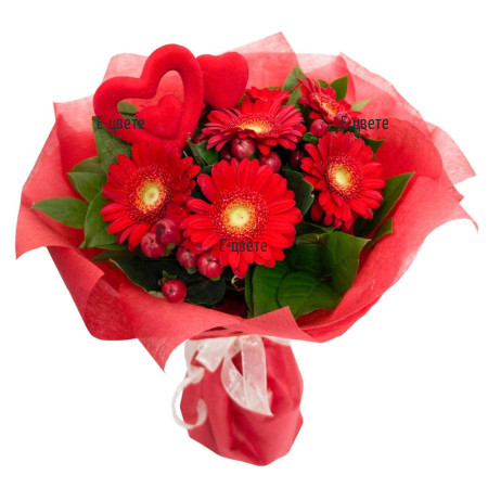 Букет за влюбени - доставка на цветя и подаръци