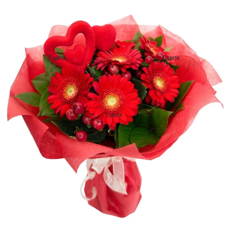 Букет за влюбени - доставка на цветя и подаръци