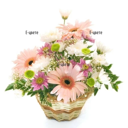 Send a basket with colourful flowers to Sofia, Plovdiv, Burgas