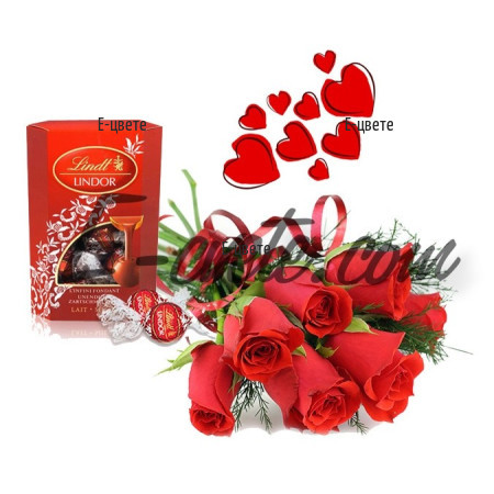 Send  a bouquet of roses and Lindor chocolates.