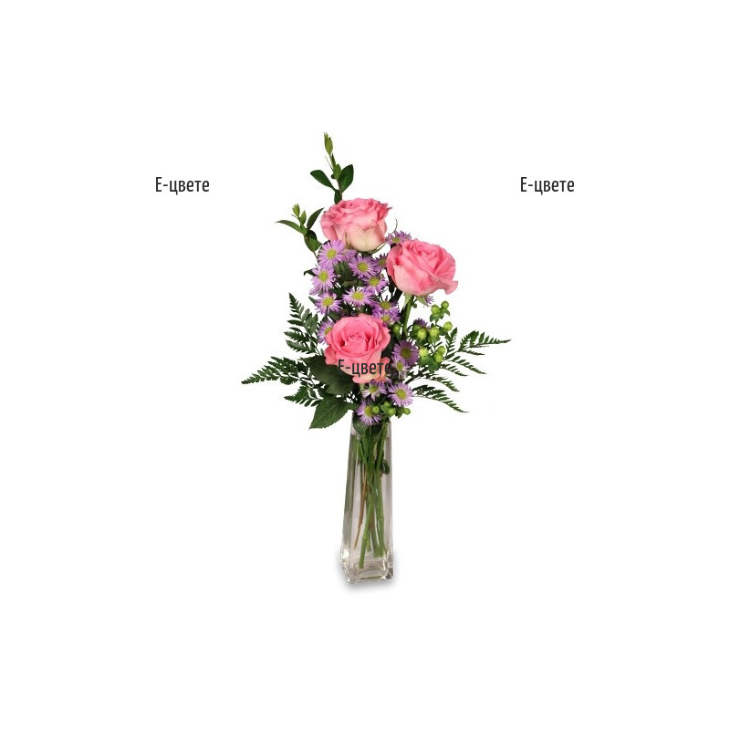 Send three pink roses to Sofia, Plovdiv, Varna, Burgas
