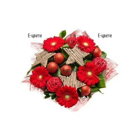 Flower delivery - Christmas bouquet of gerberas.