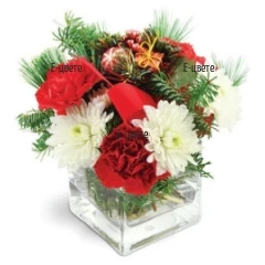 Flower delivery by courier - Christmas flower arrangement