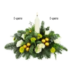 Flower delivery - white flower arrangement for the Christmas