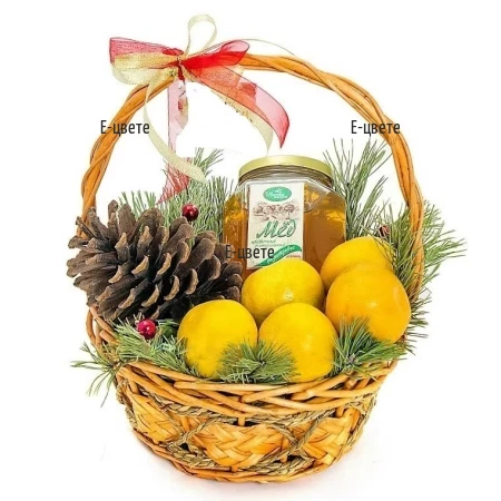 Доставка на кошница с мед и лимони за Коледа