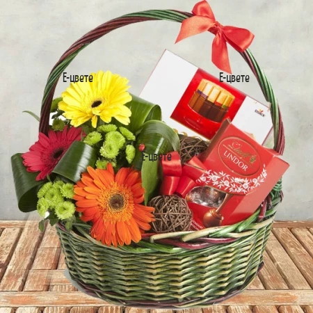 Send a festive basket with gifts.