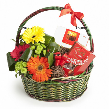 Send a festive basket with gifts.