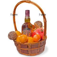 Send a basket with fruits and whiskey to Sofia
