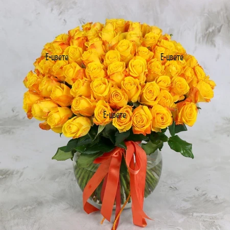 Send a bouquet of 101 yellow roses