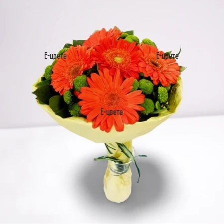 Send a bouquet of gerberas and chrysanthemums to Sofia by courier.
