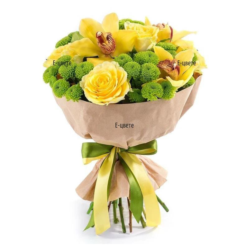 Онлайн поръчка на букет от рози и орхидеи Галапагос