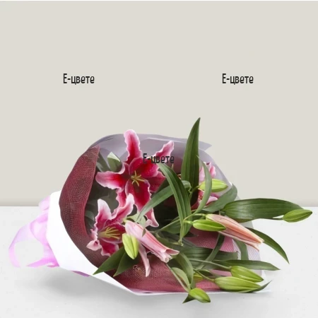 Букет от лилиуми и опаковка