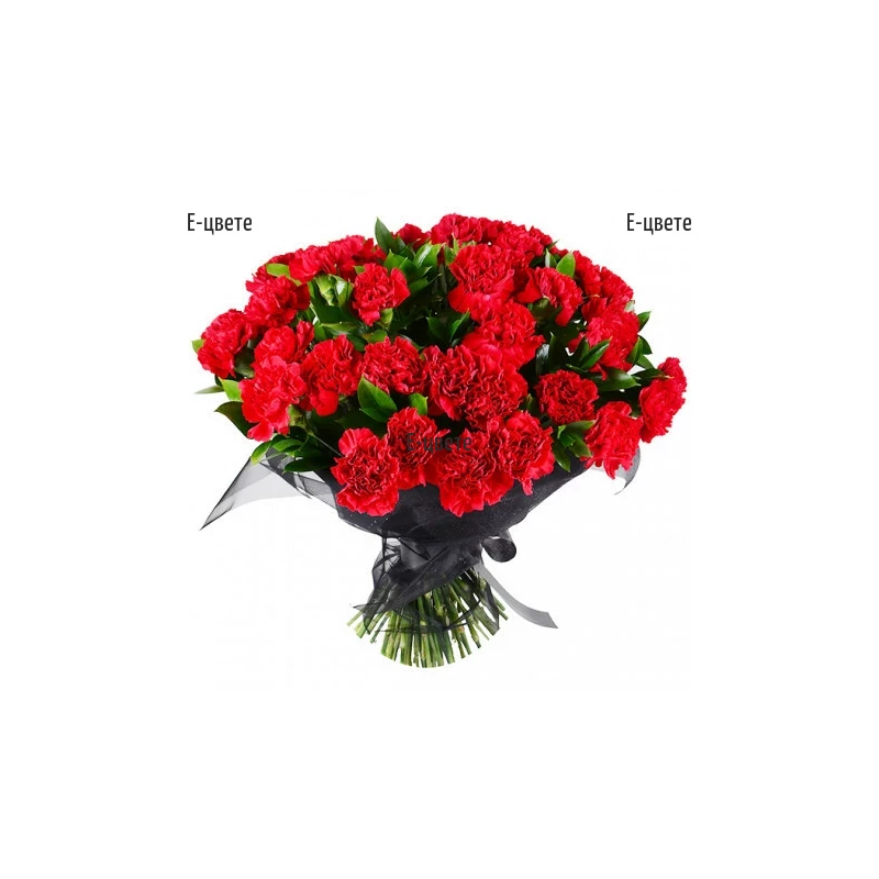 Online order for funeral  bouquet of carnations.