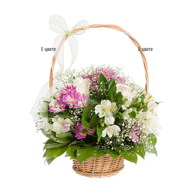 Send a basket with various flowers - Magic