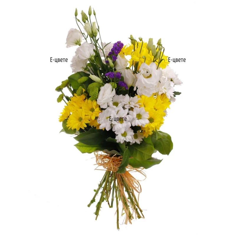 Онлайн поръчка на букет от хризантеми и цветя