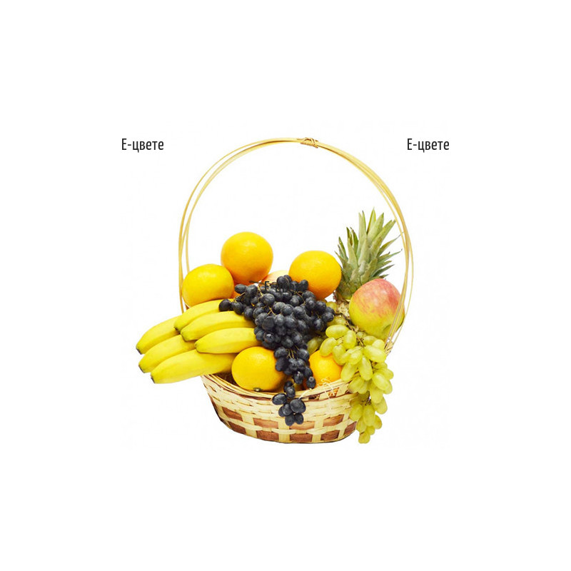 Online order for gift basket with various fruits.