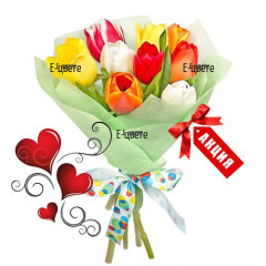 Send spring bouquet of tulips to Sofia, Plovdiv, Varna