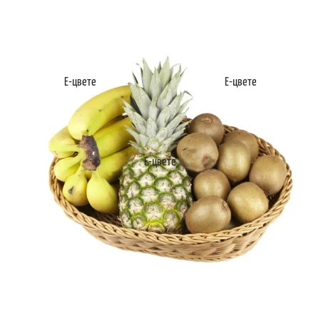 Send a basket with various tropical fruits