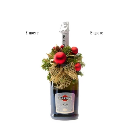 Send a bottle of Martini and Christmas decoration