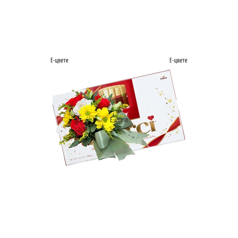 Send a flower arrangement and chocolates