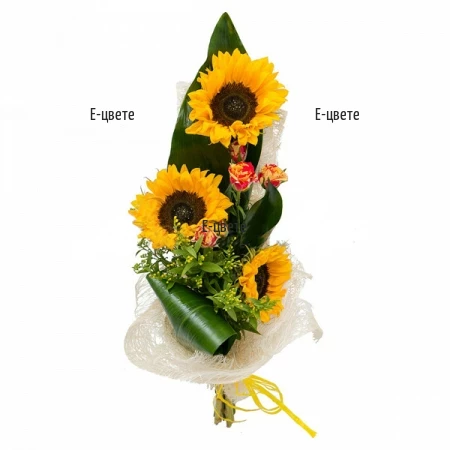 Send a bouquet of sunflowers and roses.