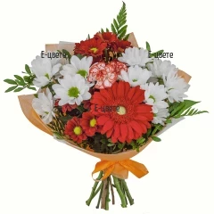 Send classic bouquet of flowers by courier.