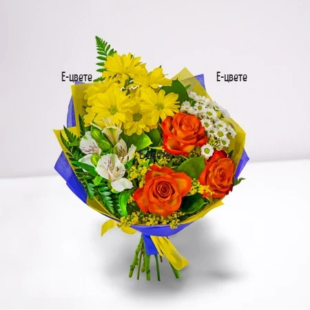 Летен букет от свежи цветя и зеленини