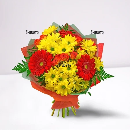 Доставка на букет от пъстри цветя Заря