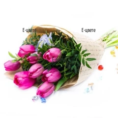 Send pink tulips bouquet to Bulgaria