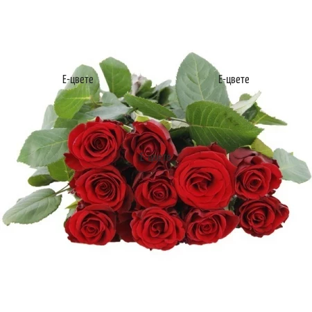 Send flowers - 10 red roses for a funeral and mourning