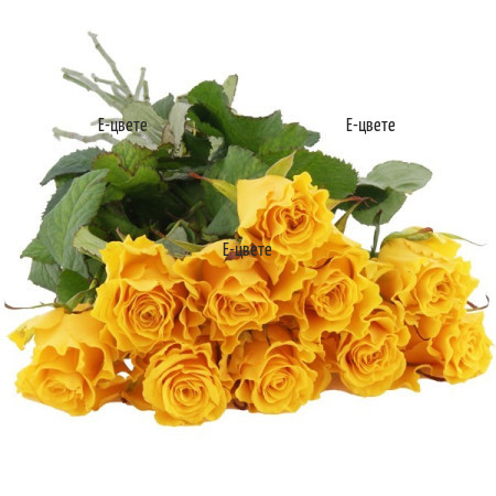 Доставка на 10 жълти рози за погребение или съболезнования