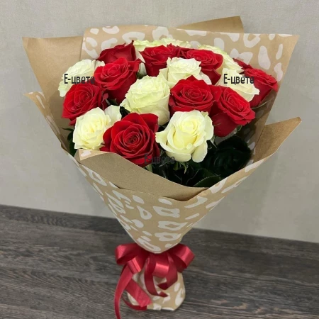 An online order for luxuriant bouquet of roses