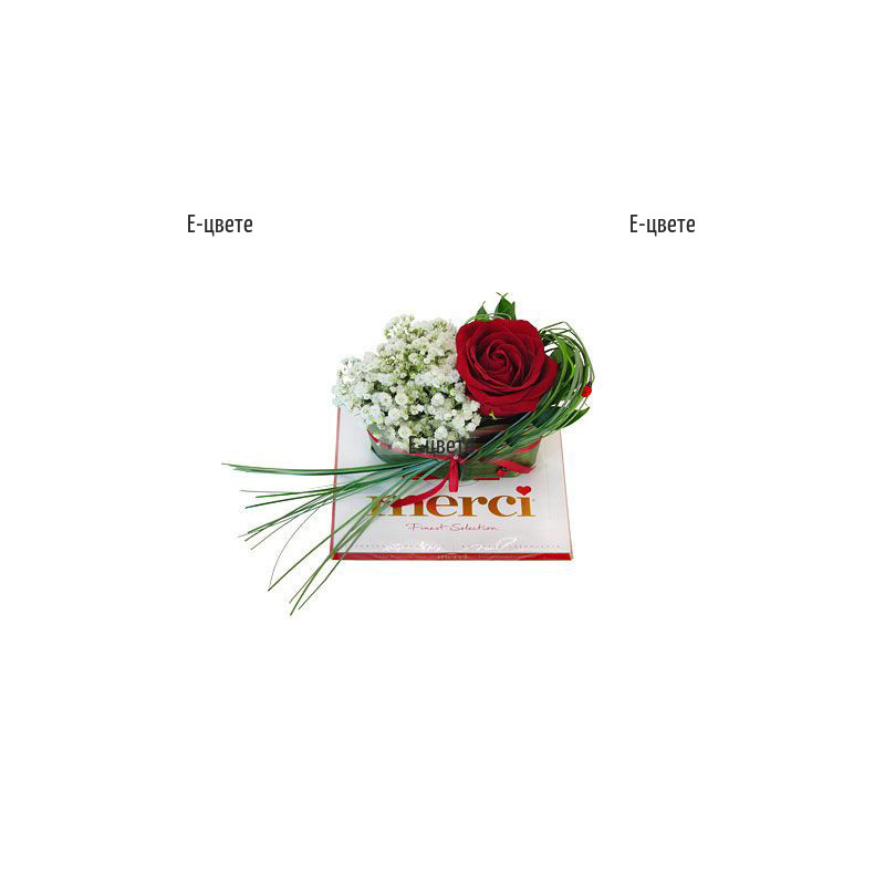 Send an arrangement of roses and chocolates