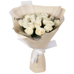 Send flowers online - a bouquet of 19 white roses