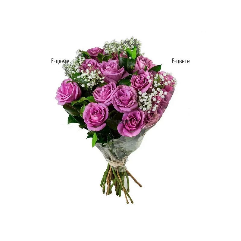 Send flowers with courier - a bouquet of 15 pink roses