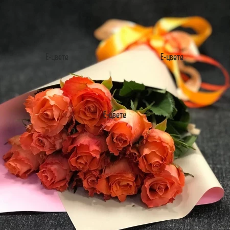 Send flowers directly to the recipient - a bouquet of orange roses.