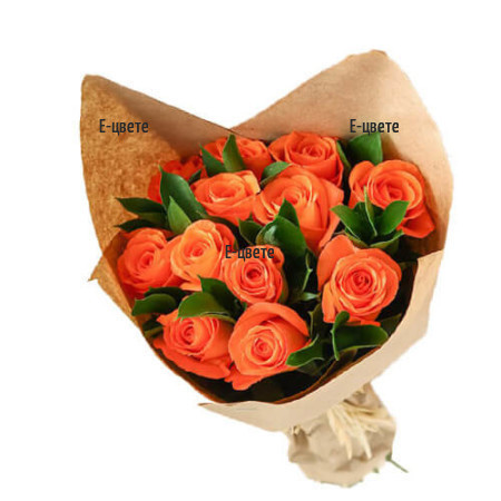 Доставка на букет от оранжеви рози до адрес
