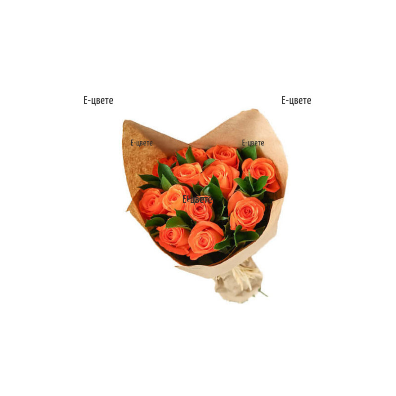 Доставка на букет от оранжеви рози до адрес