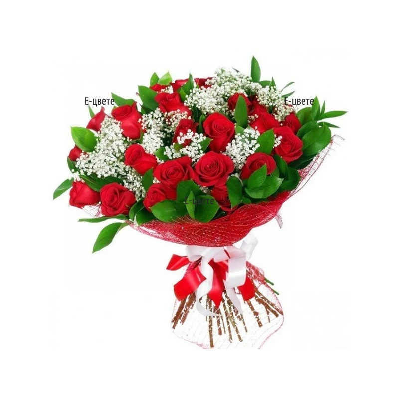 Order online a romantic bouquet of red roses