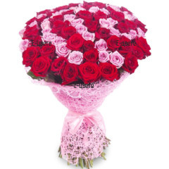 Send a bouquet of 101 red and pink roses